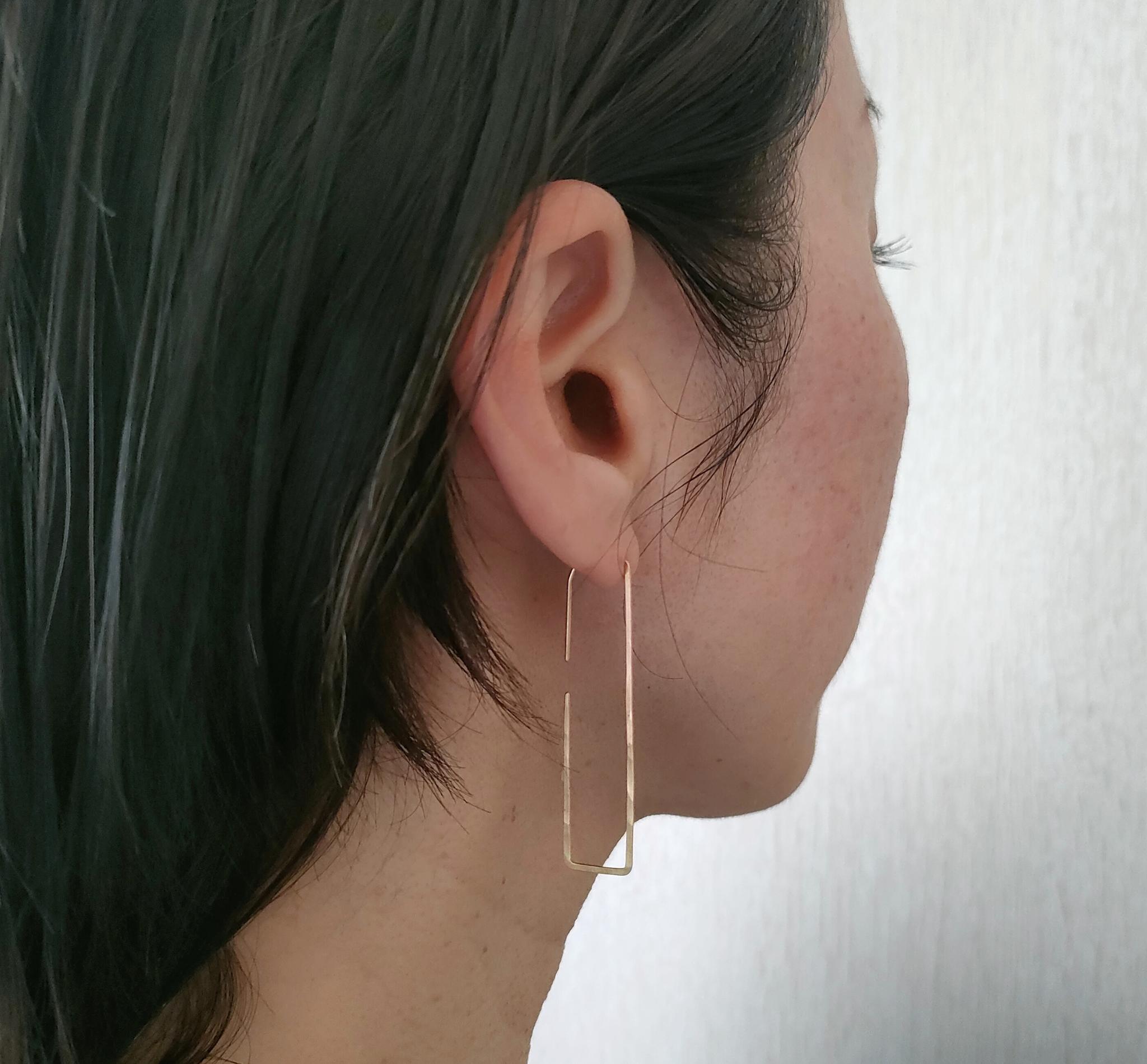 しかくフープピアス大【真鍮】 | 5枚目