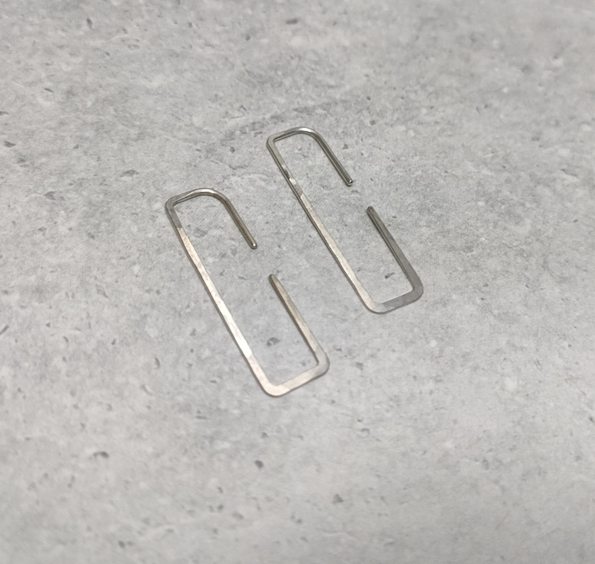 しかくフープピアス小【シルバー】 | 4枚目