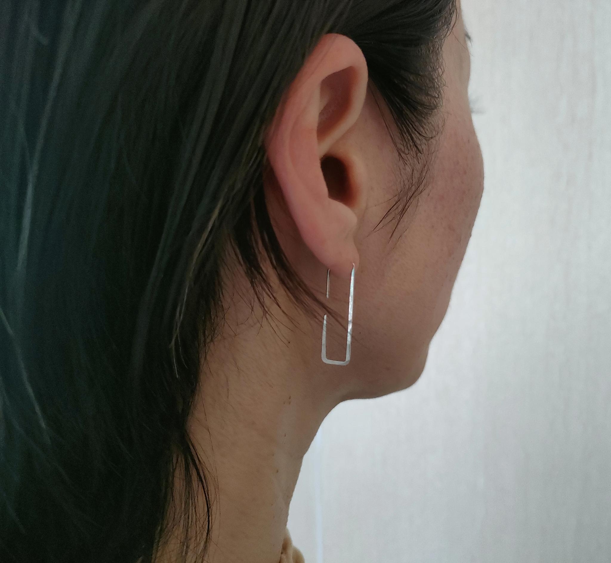 しかくフープピアス小【真鍮】 | 6枚目